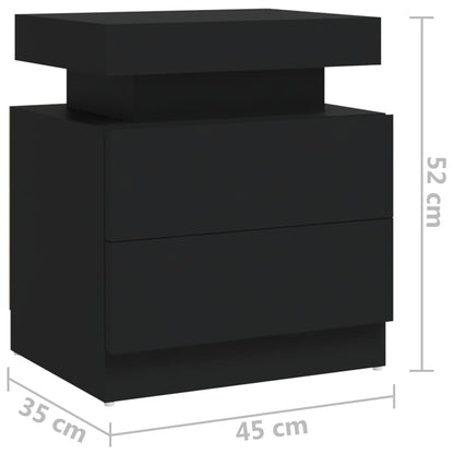 Comodino Nero 45x35x52 cm in Legno Multistrato | homemem39