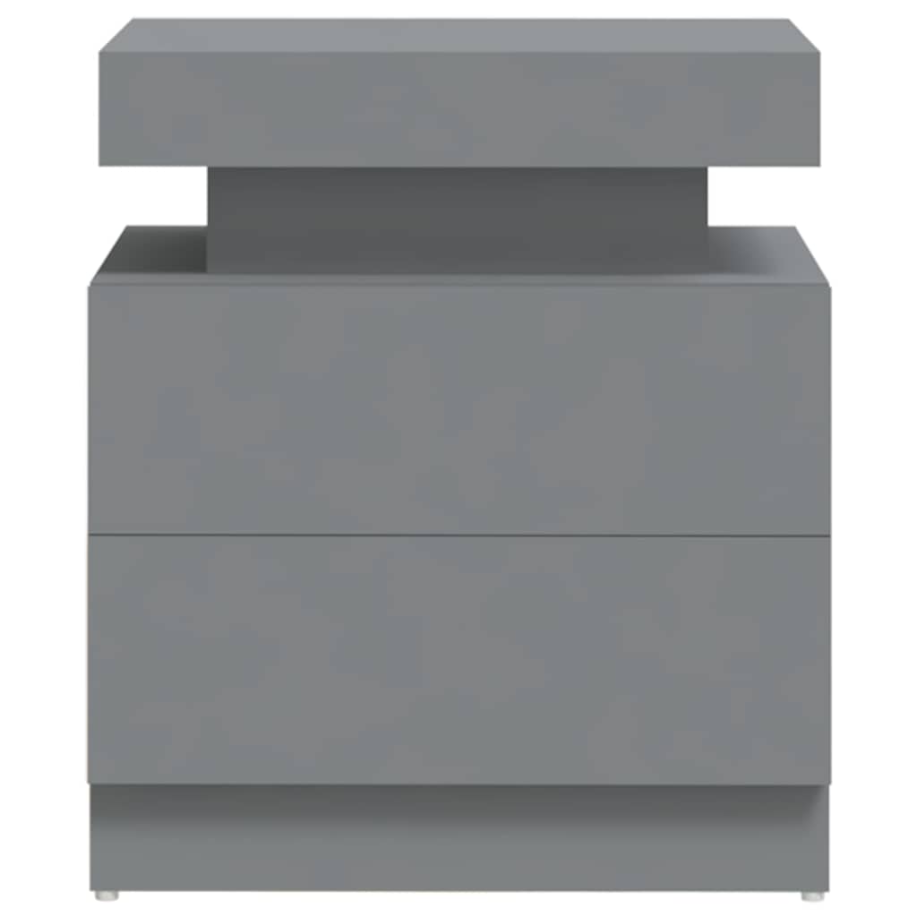 Comodino Grigio 45x35x52 cm in Legno Multistrato