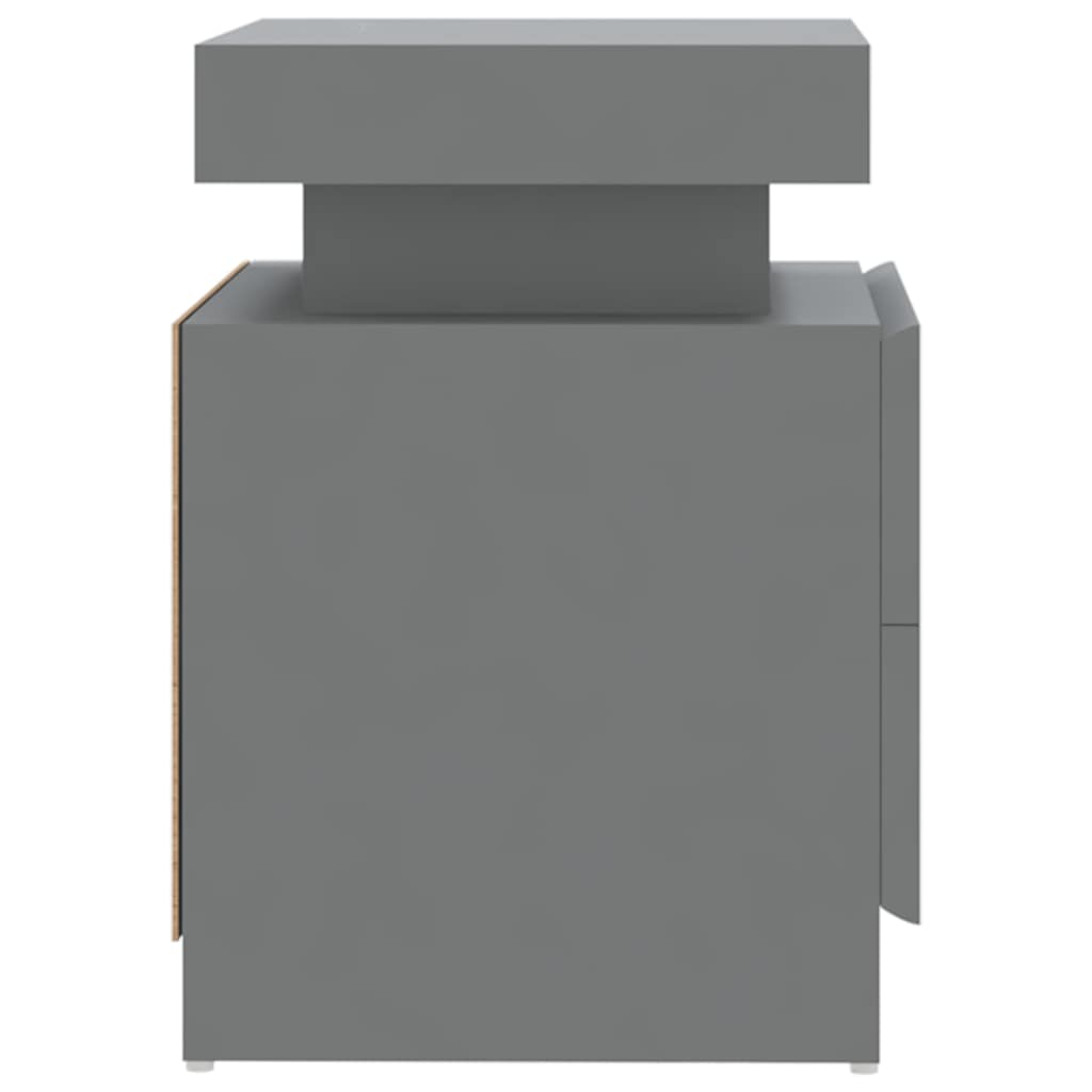 Comodino Grigio 45x35x52 cm in Legno Multistrato