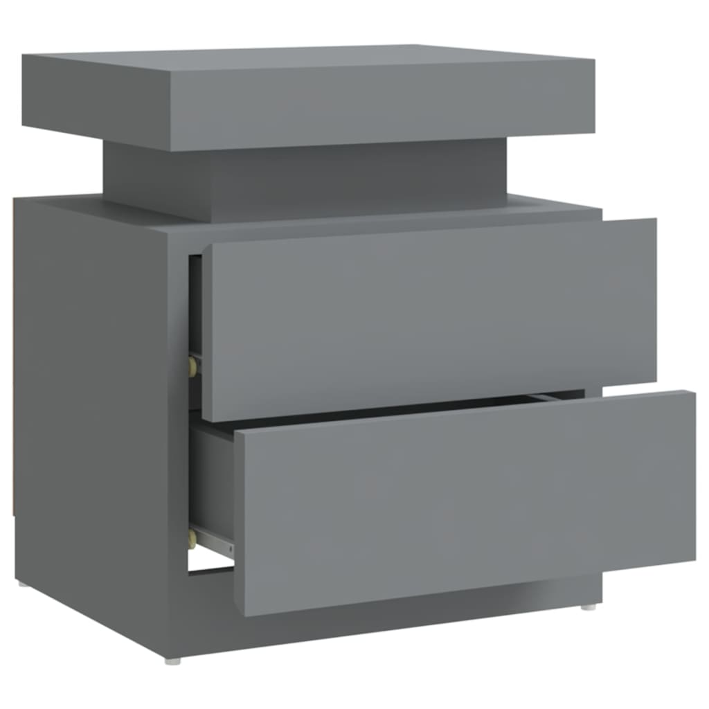 Comodino Grigio 45x35x52 cm in Legno Multistrato - homemem39