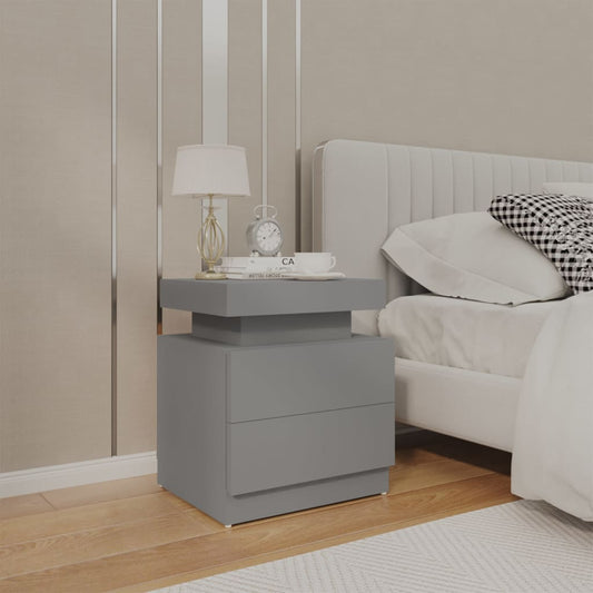Comodino Grigio 45x35x52 cm in Legno Multistrato - homemem39