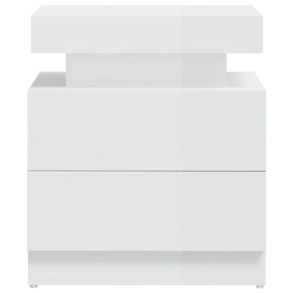 Comodino Bianco Lucido 45x35x52 cm in Legno Multistrato