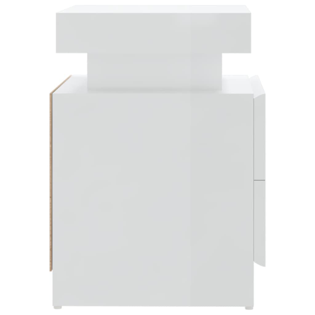 Comodino Bianco Lucido 45x35x52 cm in Legno Multistrato - homemem39