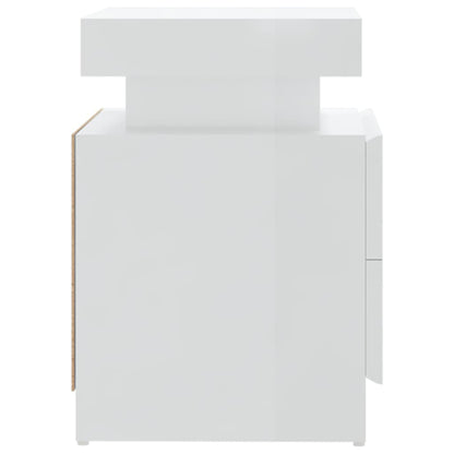 Comodino Bianco Lucido 45x35x52 cm in Legno Multistrato