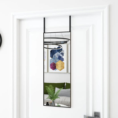 Specchio da Porta Nero 30x80 cm in Vetro e Alluminio | homemem39