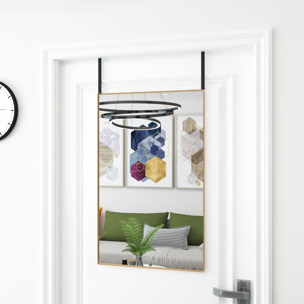 Specchio da Porta Oro 50x80 cm in Vetro e Alluminio | homemem39