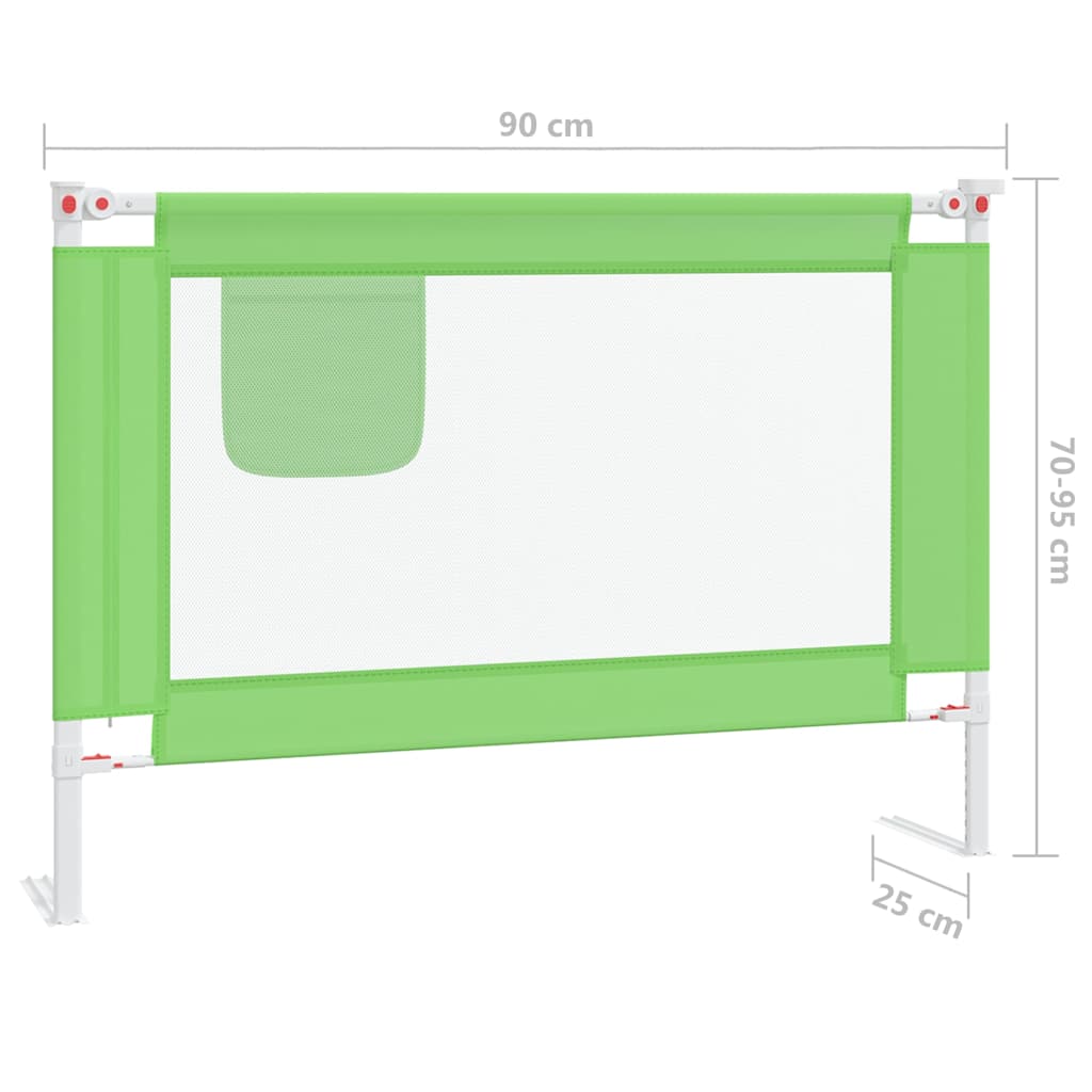 Sponda Letto di Sicurezza per Bambini Verde 90x25 cm in Tessuto | homemem39