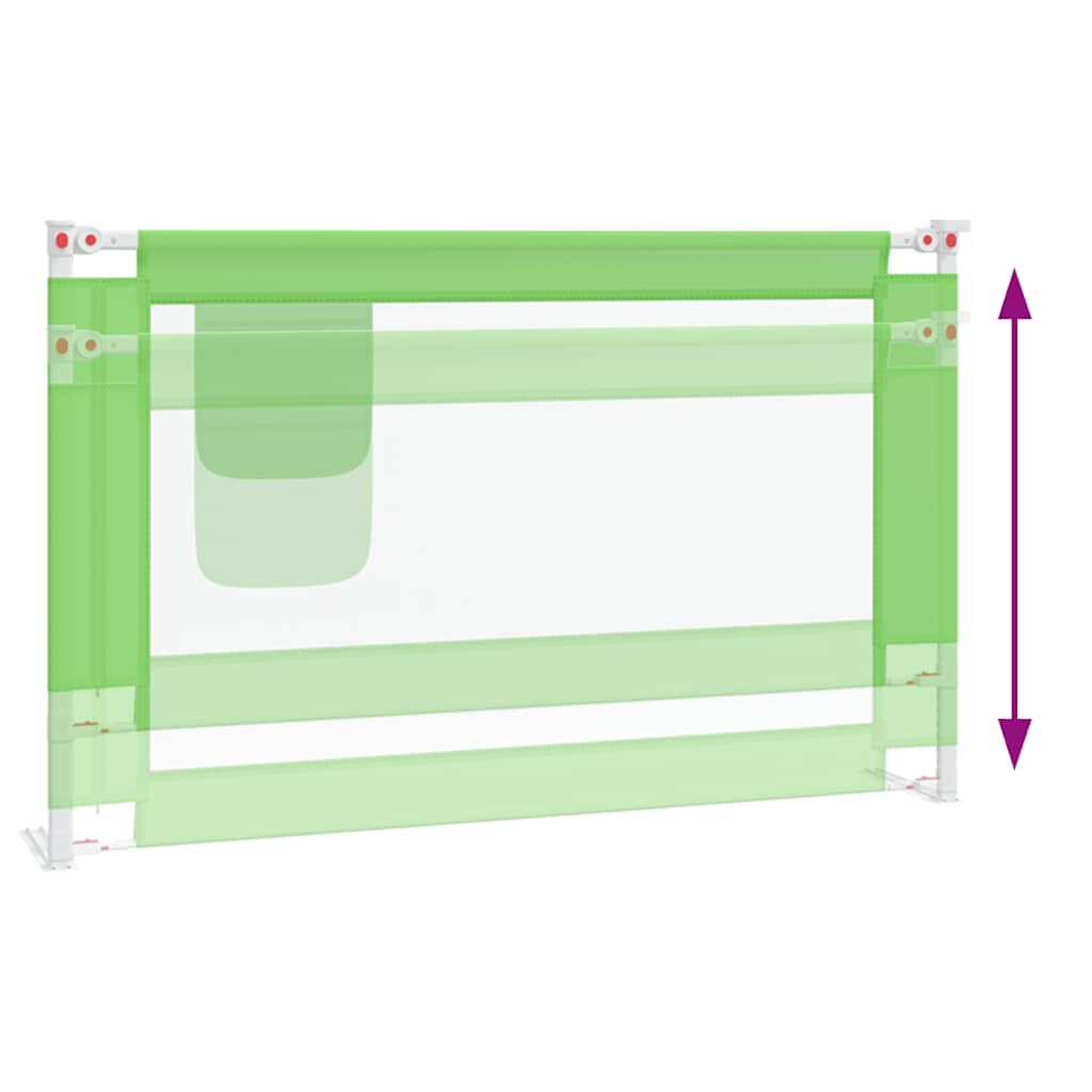 Sponda Letto di Sicurezza per Bambini Verde 120x25cm in Tessuto | homemem39