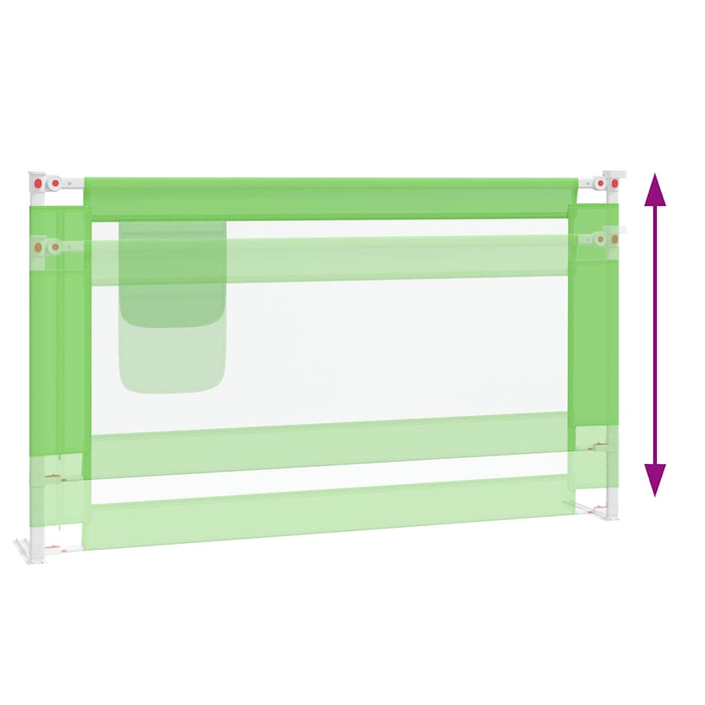 Sponda Letto di Sicurezza per Bambini Verde 140x25cm in Tessuto - homemem39