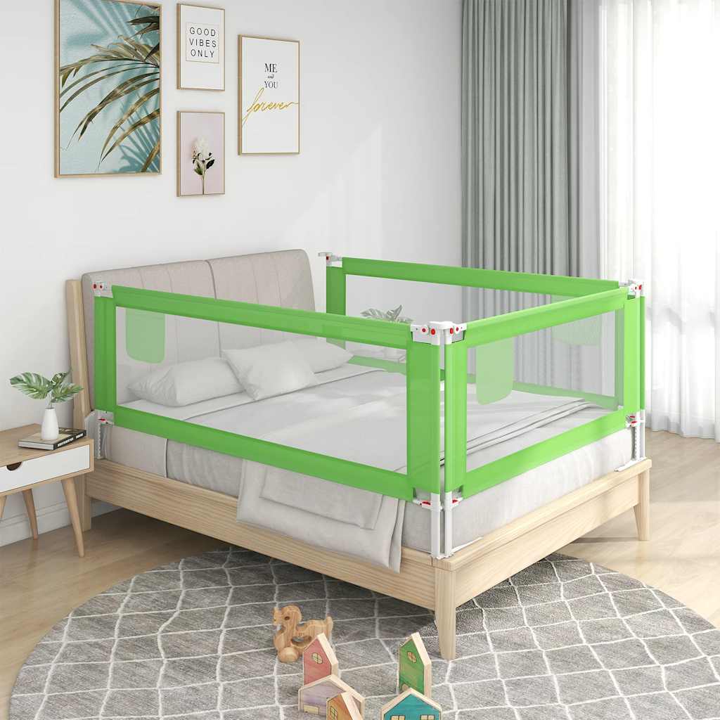 Sponda Letto di Sicurezza per Bambini Verde 140x25cm in Tessuto - homemem39
