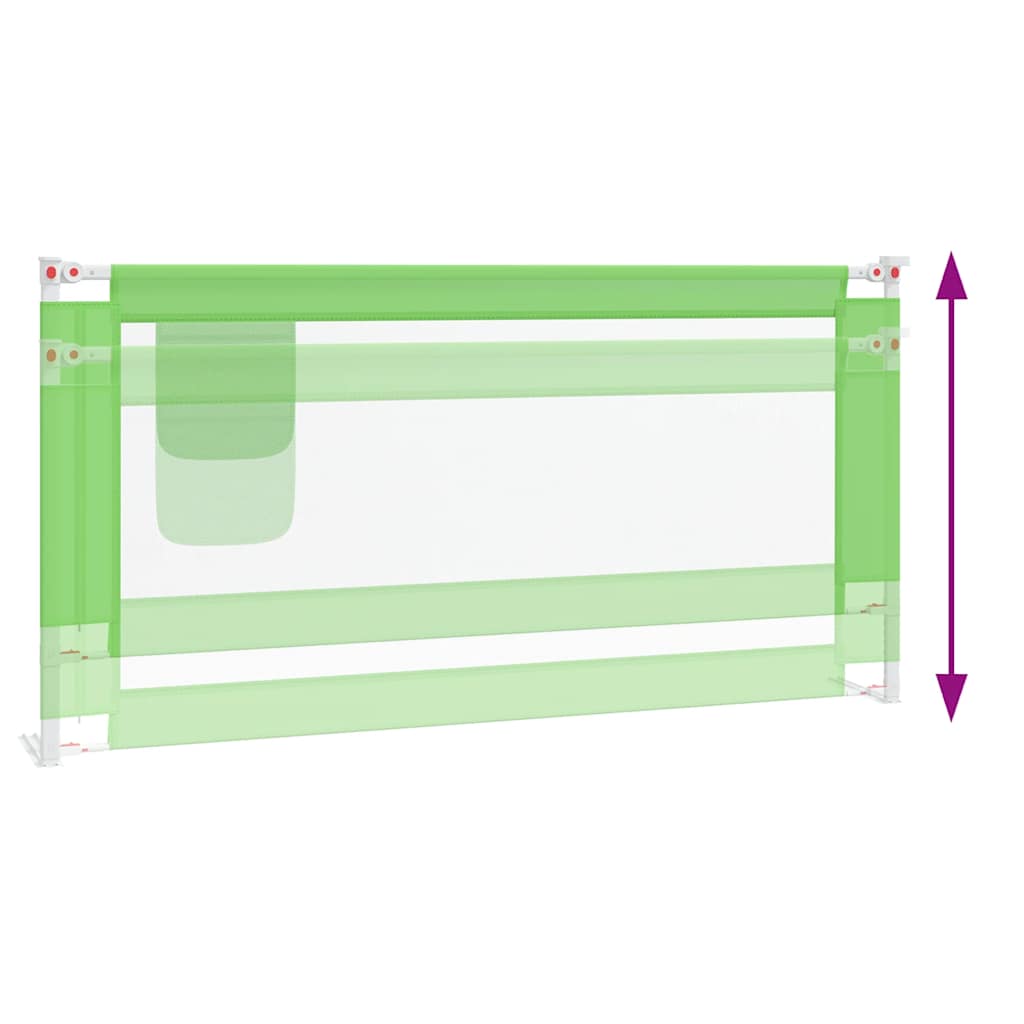 Sponda Letto di Sicurezza per Bambini Verde 180x25cm in Tessuto - homemem39