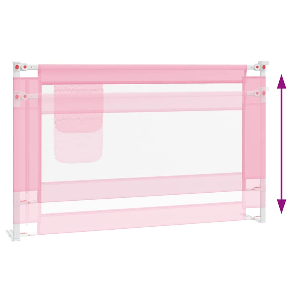 Sponda Letto di Sicurezza per Bambini Rosa 120x25 cm Tessuto | homemem39