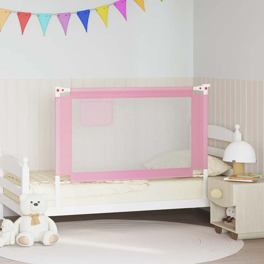 Sponda Letto di Sicurezza per Bambini Rosa 120x25 cm Tessuto | homemem39