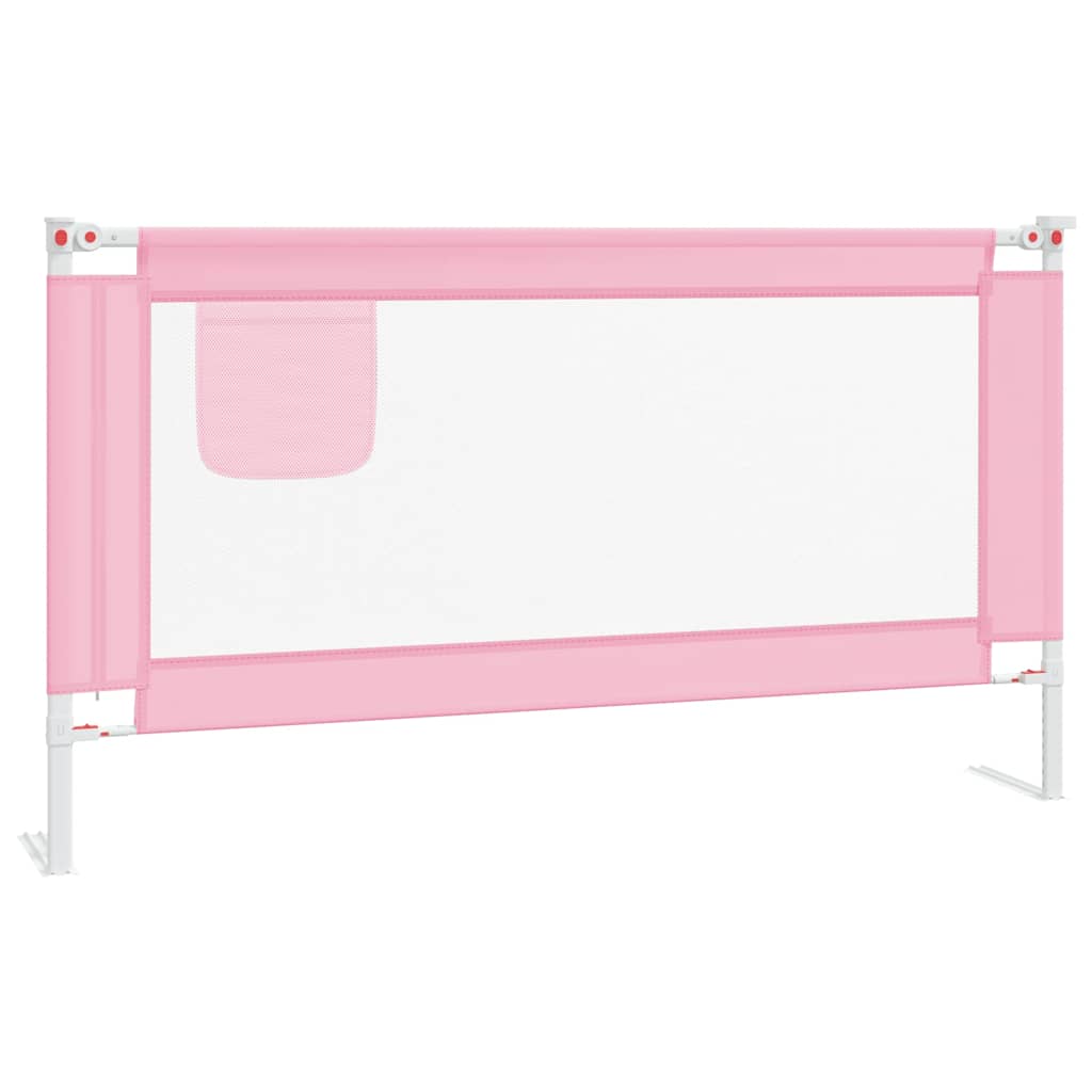 Sponda Letto di Sicurezza per Bambini Rosa 150x25 cm Tessuto