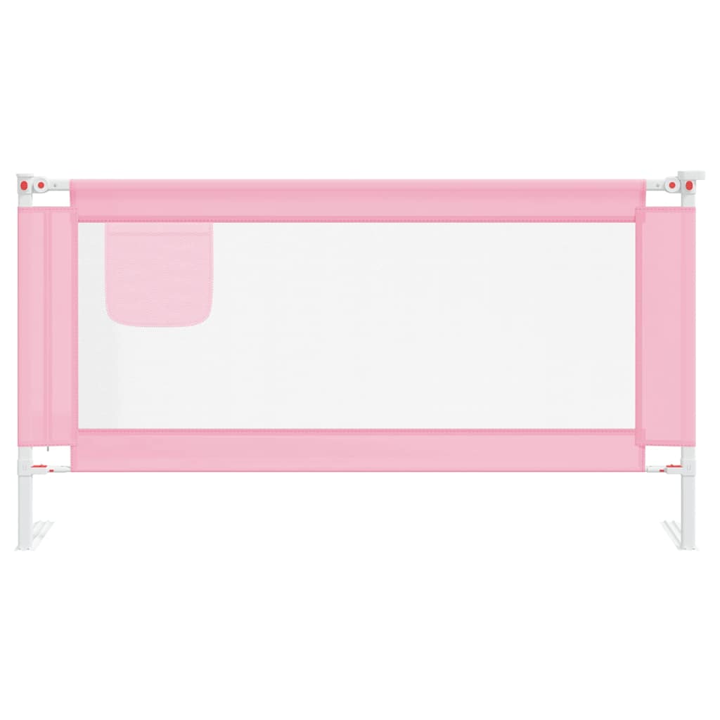 Sponda Letto di Sicurezza per Bambini Rosa 160x25 cm Tessuto