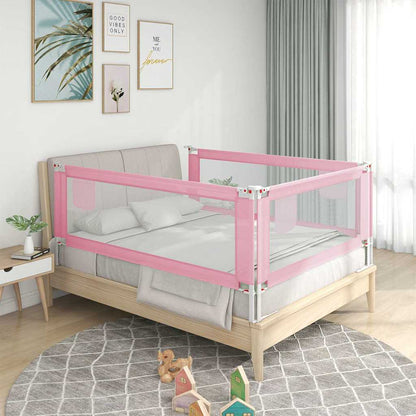 Sponda Letto di Sicurezza per Bambini Rosa 160x25 cm Tessuto - homemem39