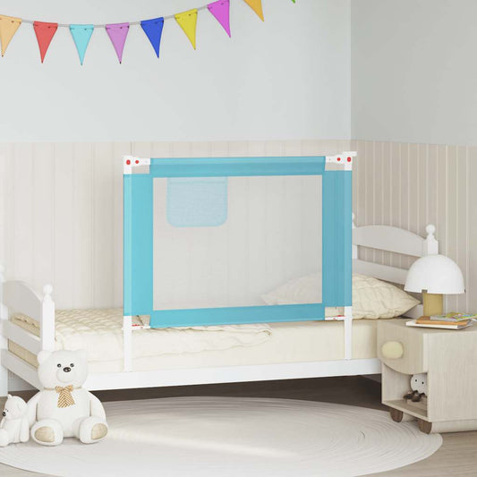 Sponda Letto di Sicurezza per Bambini Blu 100x25 cm in Tessuto