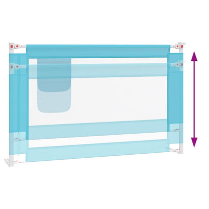 Sponda Letto di Sicurezza per Bambini Blu 120x25 cm in Tessuto | homemem39