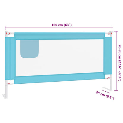 Sponda Letto di Sicurezza per Bambini Blu 160x25 cm in Tessuto - homemem39