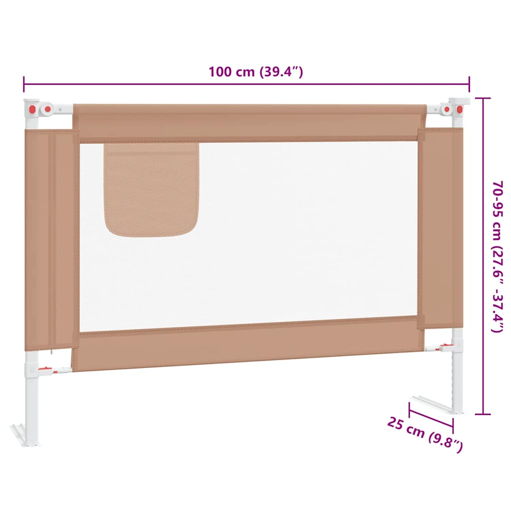 Sponda Letto di Sicurezza per Bambini Talpa 100x25cm in Tessuto | homemem39