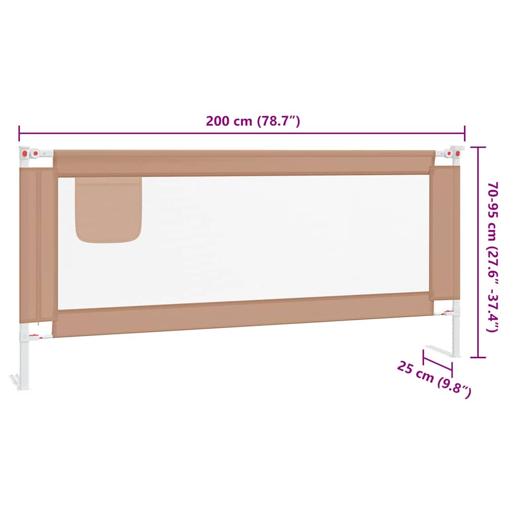 Sponda Letto di Sicurezza per Bambini Talpa 200x25cm in Tessuto | homemem39