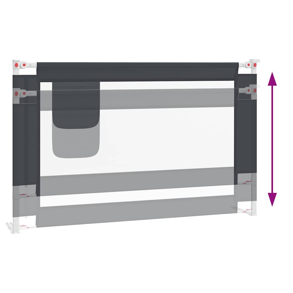 Sponda Letto Sicurezza Bambini Grigio Scuro 120x25 cm Tessuto | homemem39