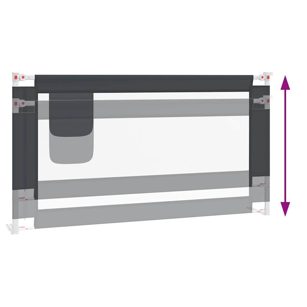 Sponda Letto Sicurezza Bambini Grigio Scuro 160x25 cm Tessuto | homemem39