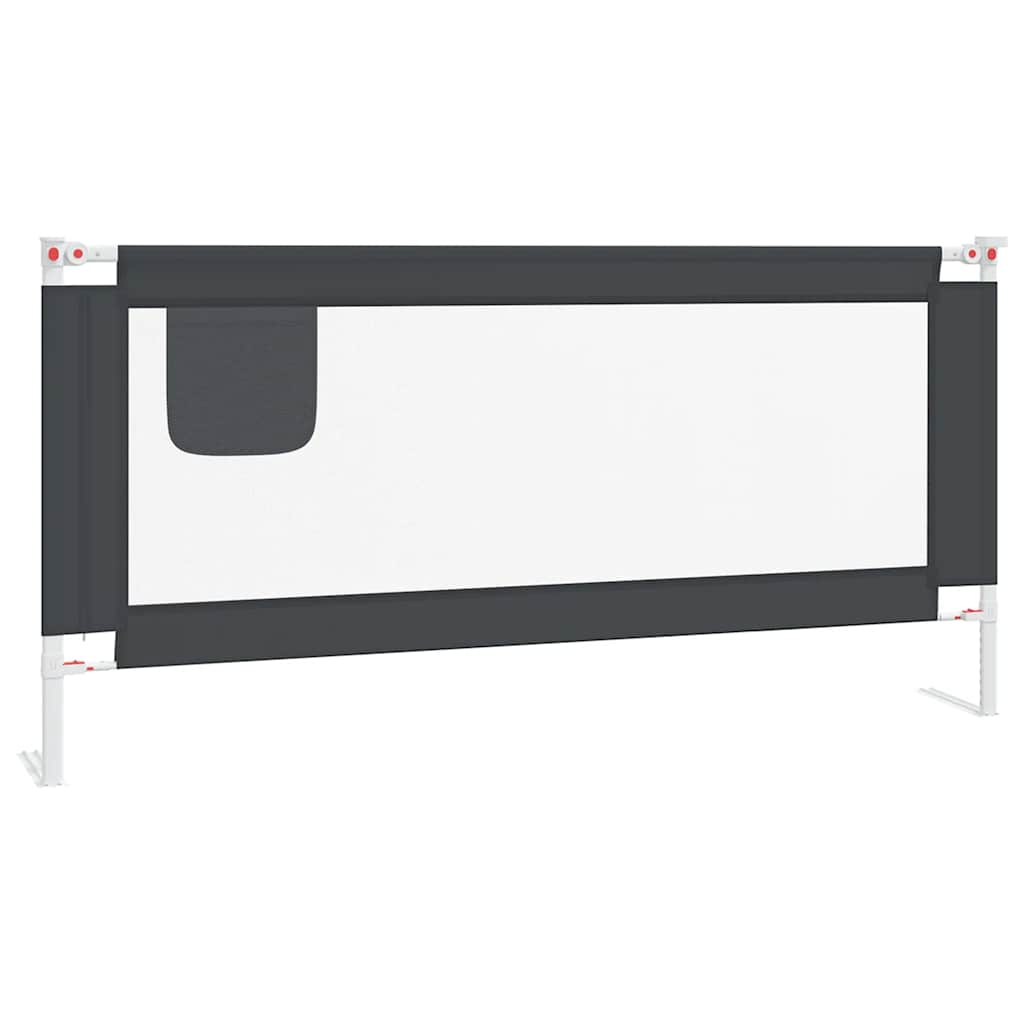 Sponda Letto Sicurezza Bambini Grigio Scuro 190x25 cm Tessuto | homemem39