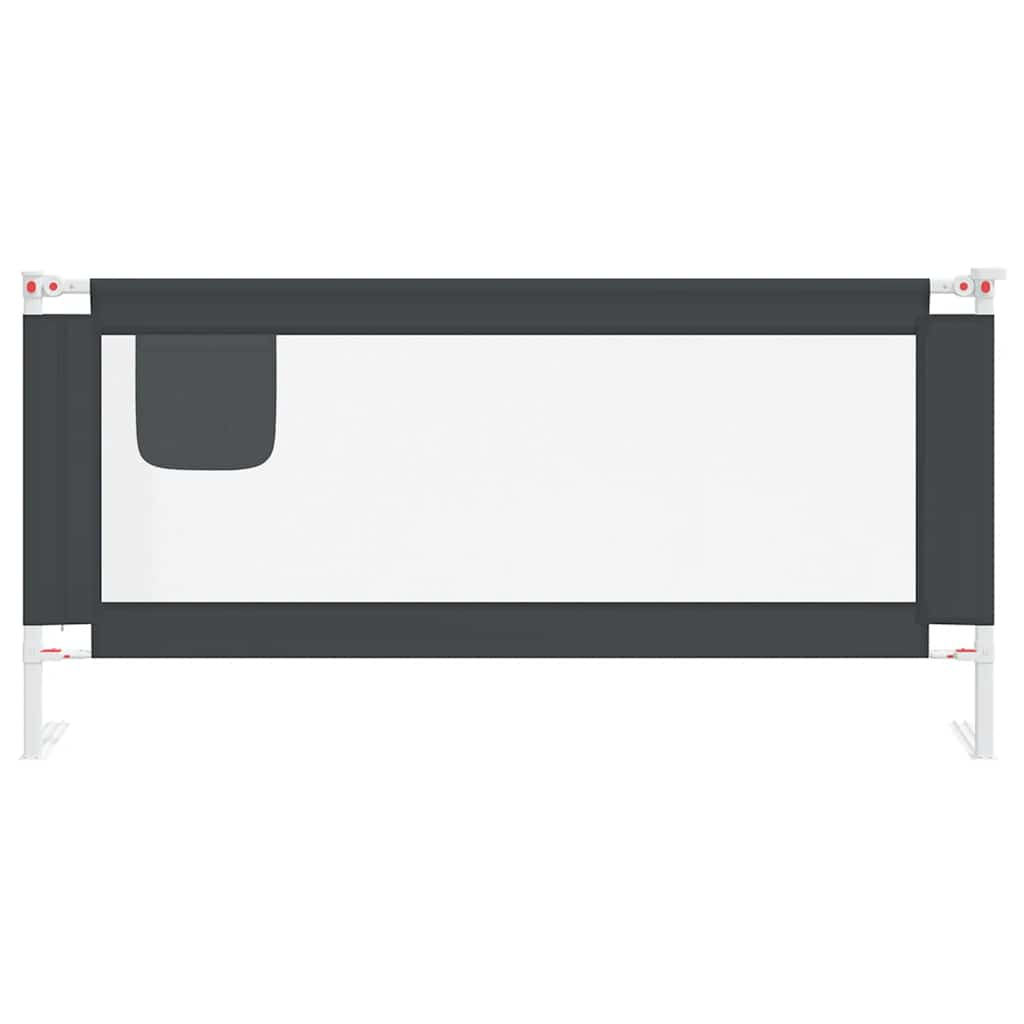 Sponda Letto Sicurezza Bambini Grigio Scuro 190x25 cm Tessuto | homemem39