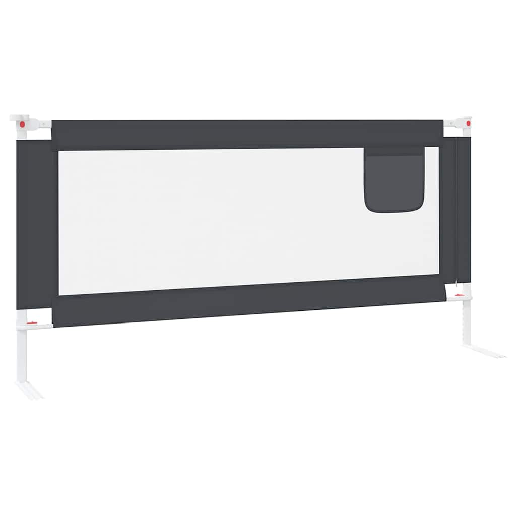 Sponda Letto Sicurezza Bambini Grigio Scuro 190x25 cm Tessuto | homemem39