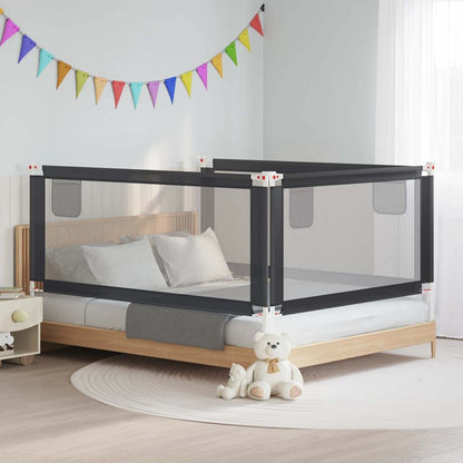 Sponda Letto Sicurezza Bambini Grigio Scuro 190x25 cm Tessuto | homemem39