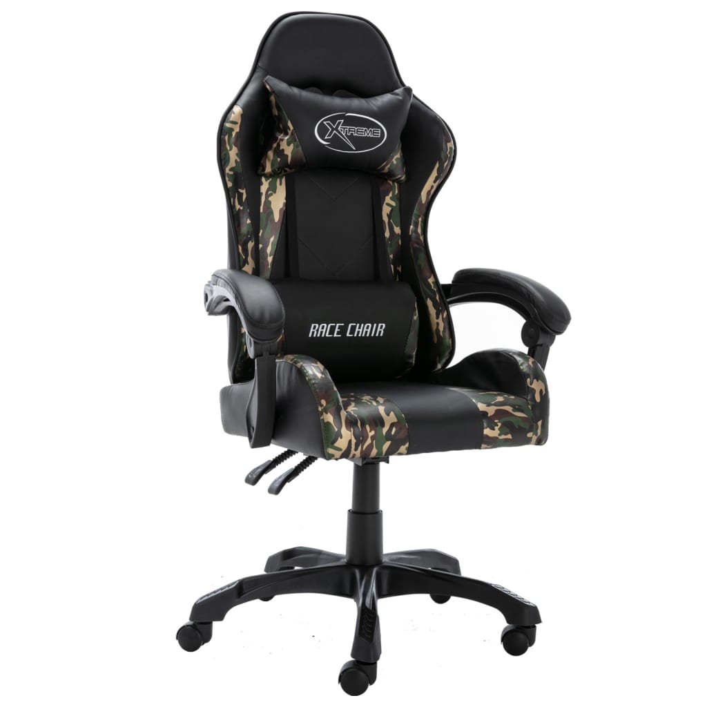 Sedia da Gaming Nera e Mimetica in Similpelle - homemem39