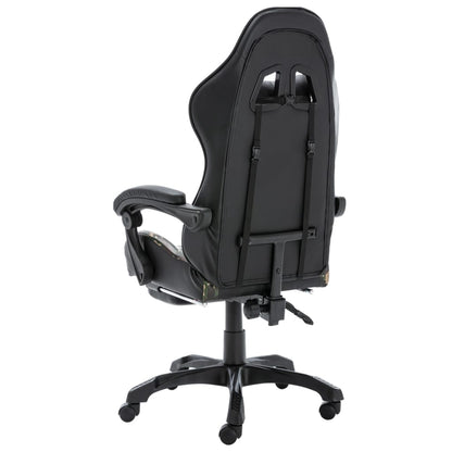 Sedia da Gaming con Poggiapiedi Nera e Mimetica in Similpelle - homemem39