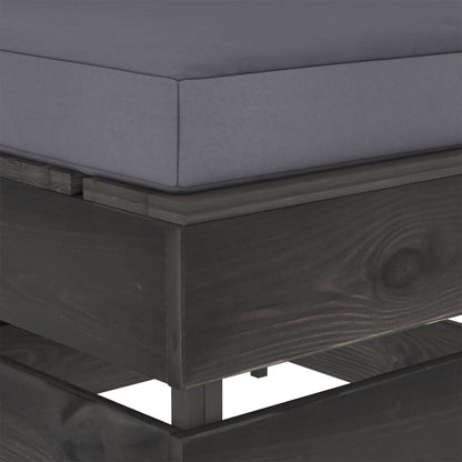 Ottomana Modulare con Cuscino Grigio in Legno Impregnato - homemem39