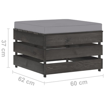 Set Salotto da Giardino 2pz con Cuscini Legno Impregnato Grigio | homemem39
