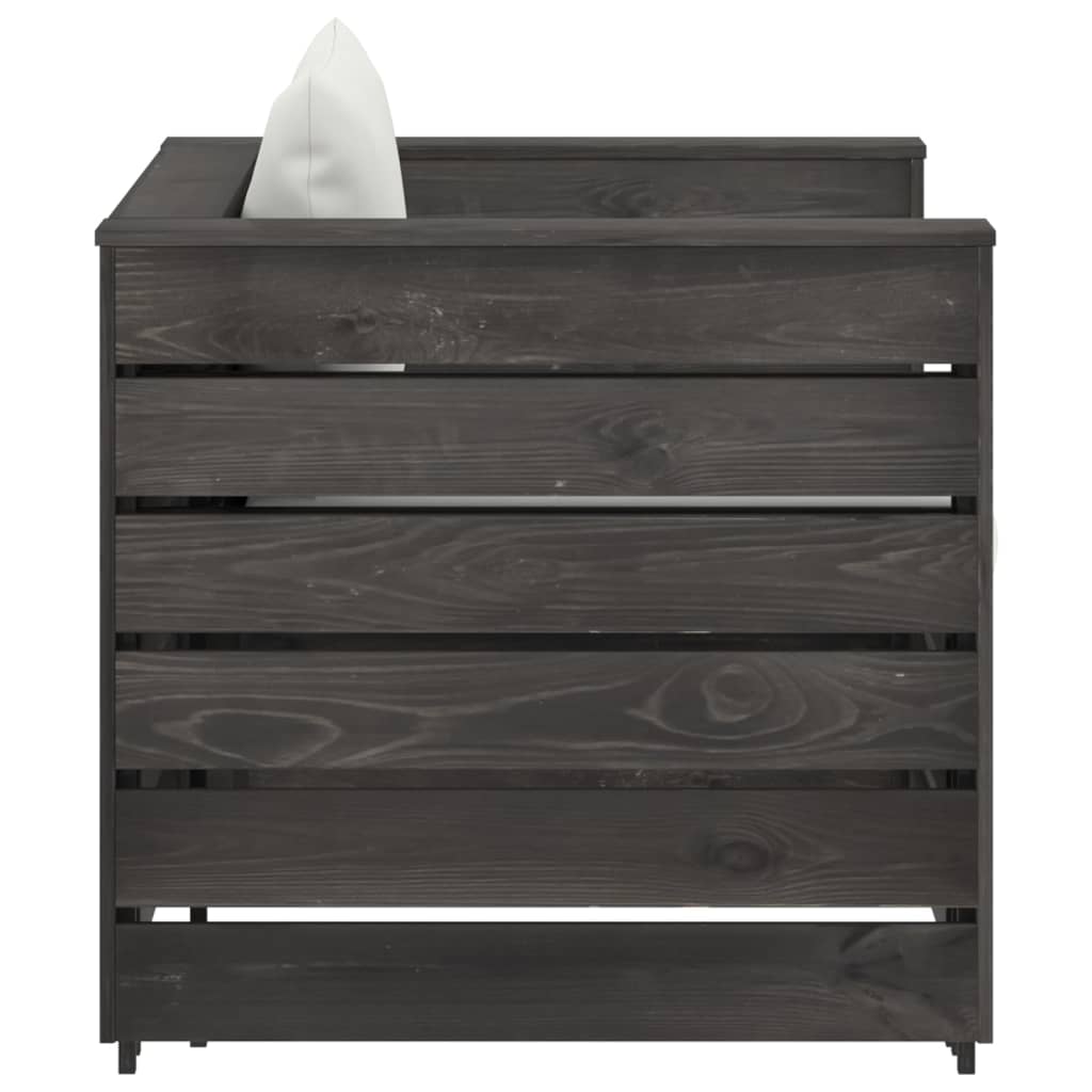 Set Salotto da Giardino 2pz con Cuscini Legno Impregnato Grigio - homemem39