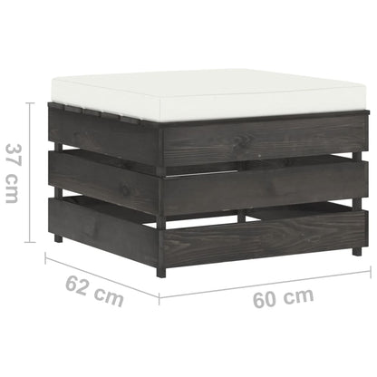 Set Salotto da Giardino 2pz con Cuscini Legno Impregnato Grigio - homemem39