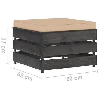 Set Salotto da Giardino 2pz con Cuscini Legno Impregnato Grigio | homemem39