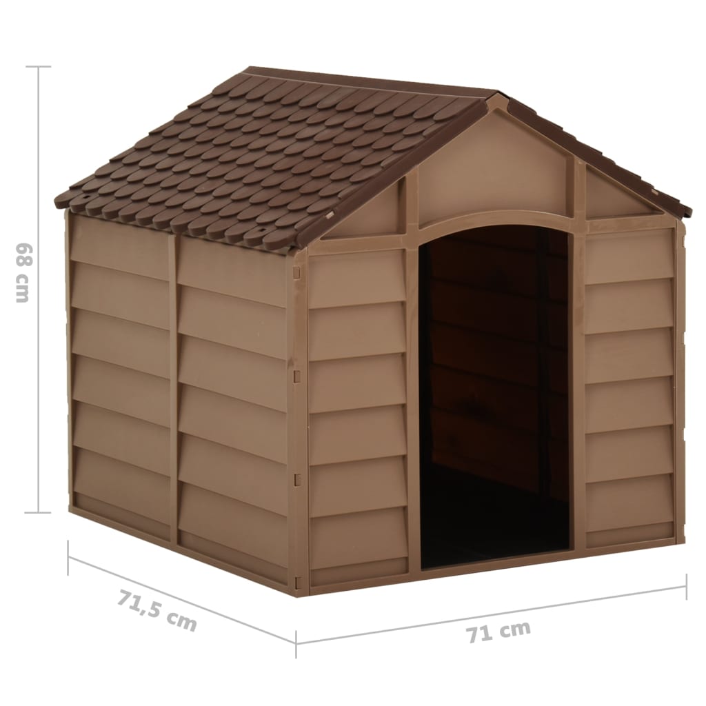 Cuccia per Cani Marrone 71x71,5x68 cm in PP - homemem39