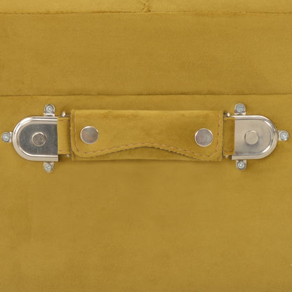Sgabello con Contenitore 40 cm Giallo Senape in Velluto - homemem39