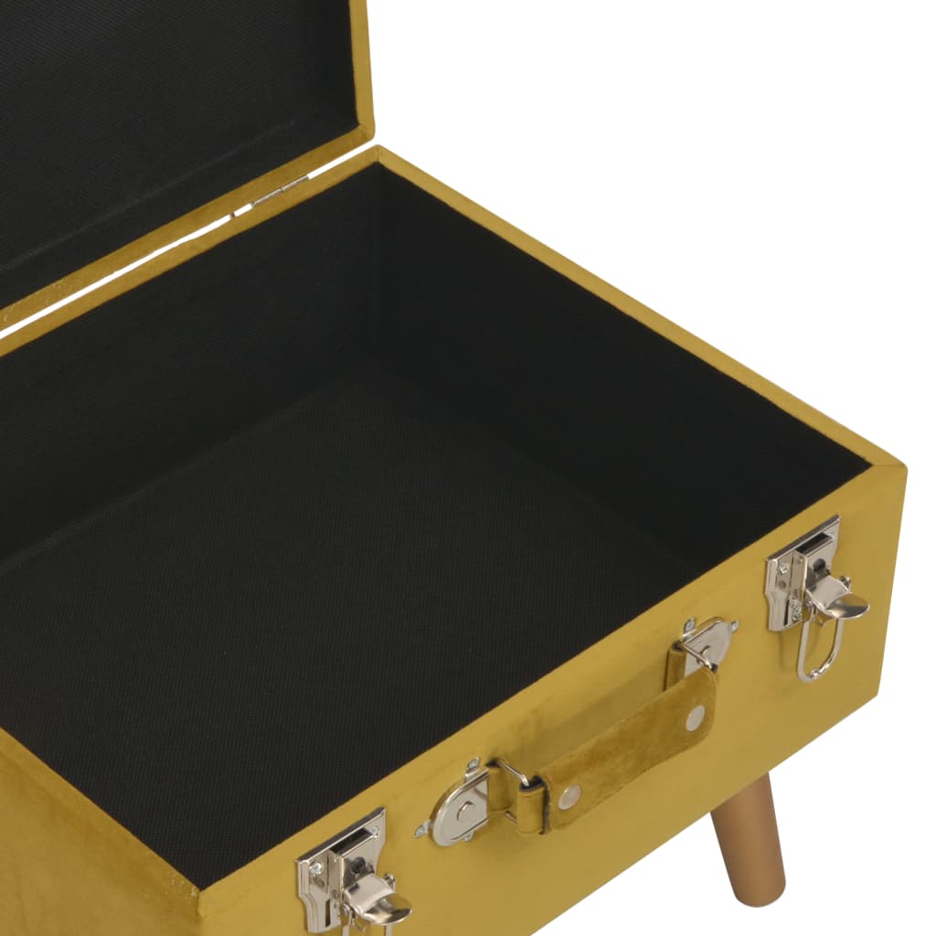 Sgabelli Portaoggetti 3 pz Giallo Senape in Velluto - homemem39