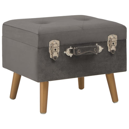 Sgabelli con Contenitore 3 pz in Velluto Grigio | homemem39