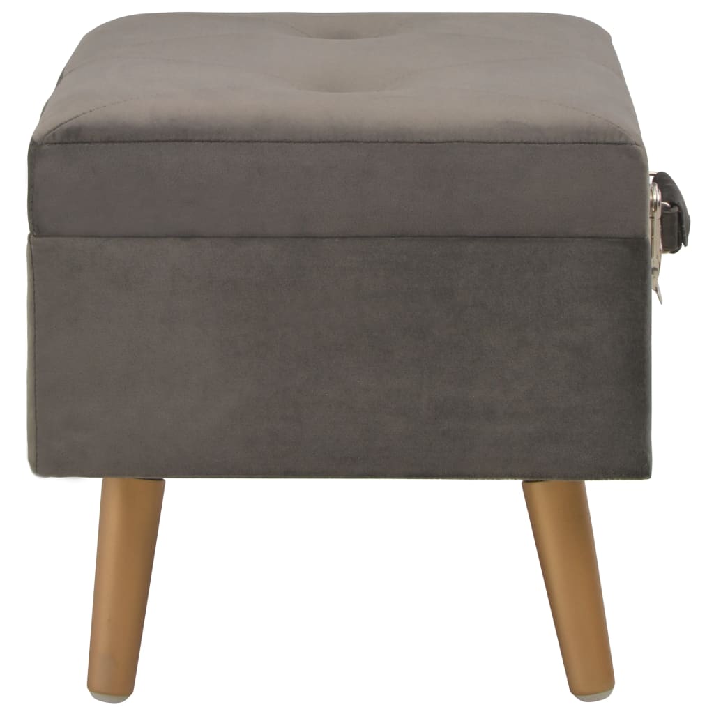 Sgabelli con Contenitore 3 pz in Velluto Grigio | homemem39