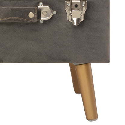 Sgabelli con Contenitore 3 pz in Velluto Grigio | homemem39