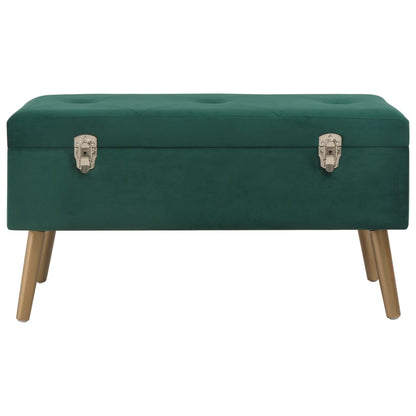Panca con Vano Portaoggetti 80 cm Verde in Velluto | homemem39