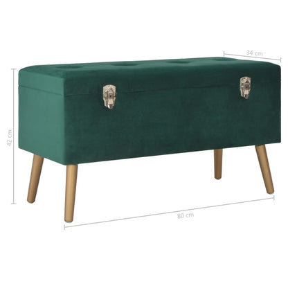 Panca con Vano Portaoggetti 80 cm Verde in Velluto | homemem39