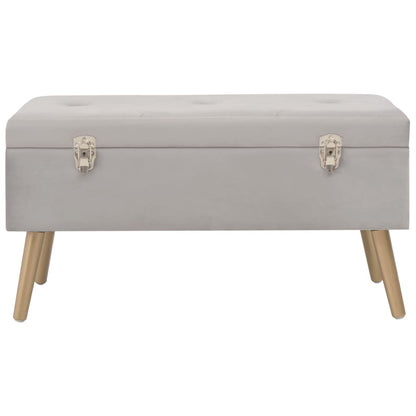 Panca con Vano Portaoggetti 80 cm Grigio in Velluto | homemem39