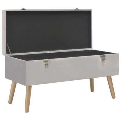 Panca con Vano Portaoggetti 80 cm Grigio in Velluto | homemem39