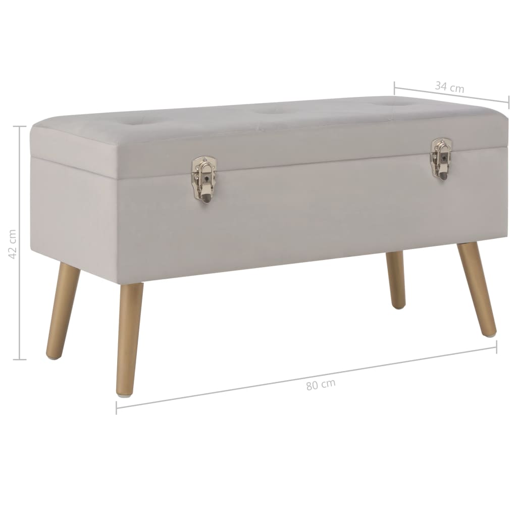 Panca con Vano Portaoggetti 80 cm Grigio in Velluto | homemem39