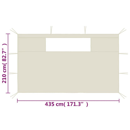 Pareti con Finestre per Gazebo 2 pz Crema | homemem39